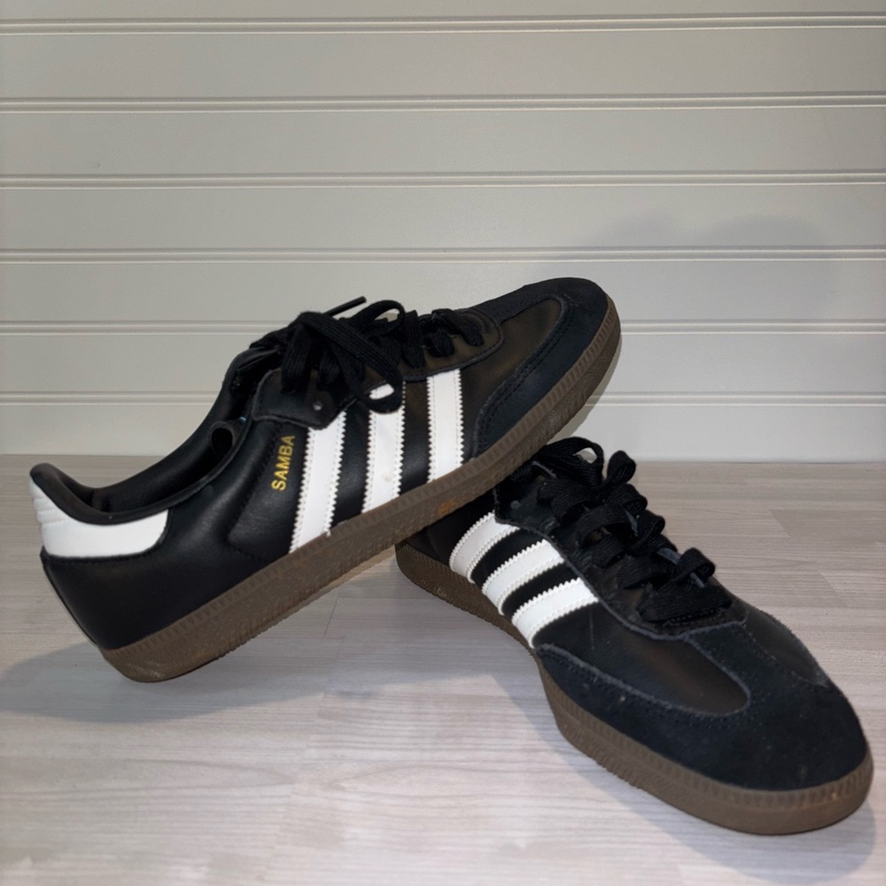 Adidas Samba ADV Mens 8.5 Shoes Black Leather Sneaker Soccer Casual Gym GW3159